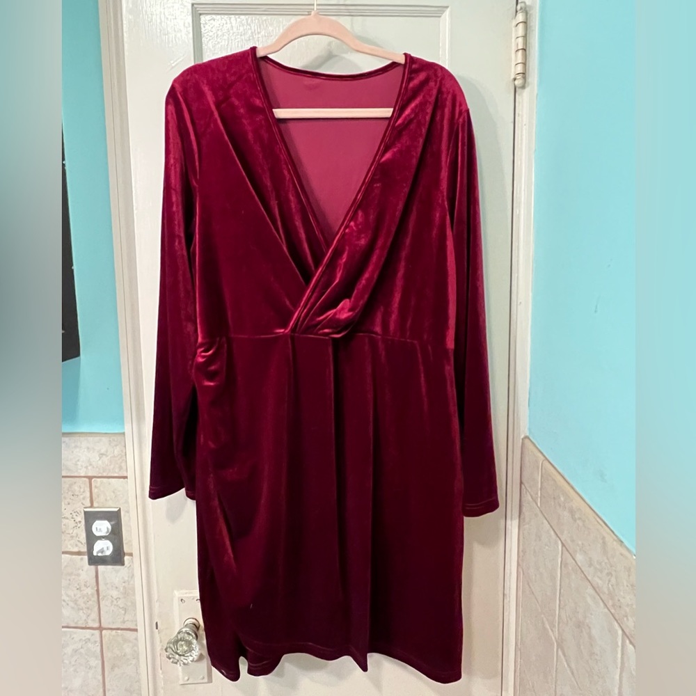 Red velvet dress